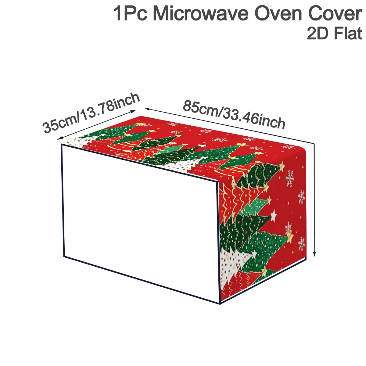 Christmas Microwave Cover Xmas Tree Snowflake Print Polyester Decorative Microwave Top Cover for Home Decor Christmas Decoration
