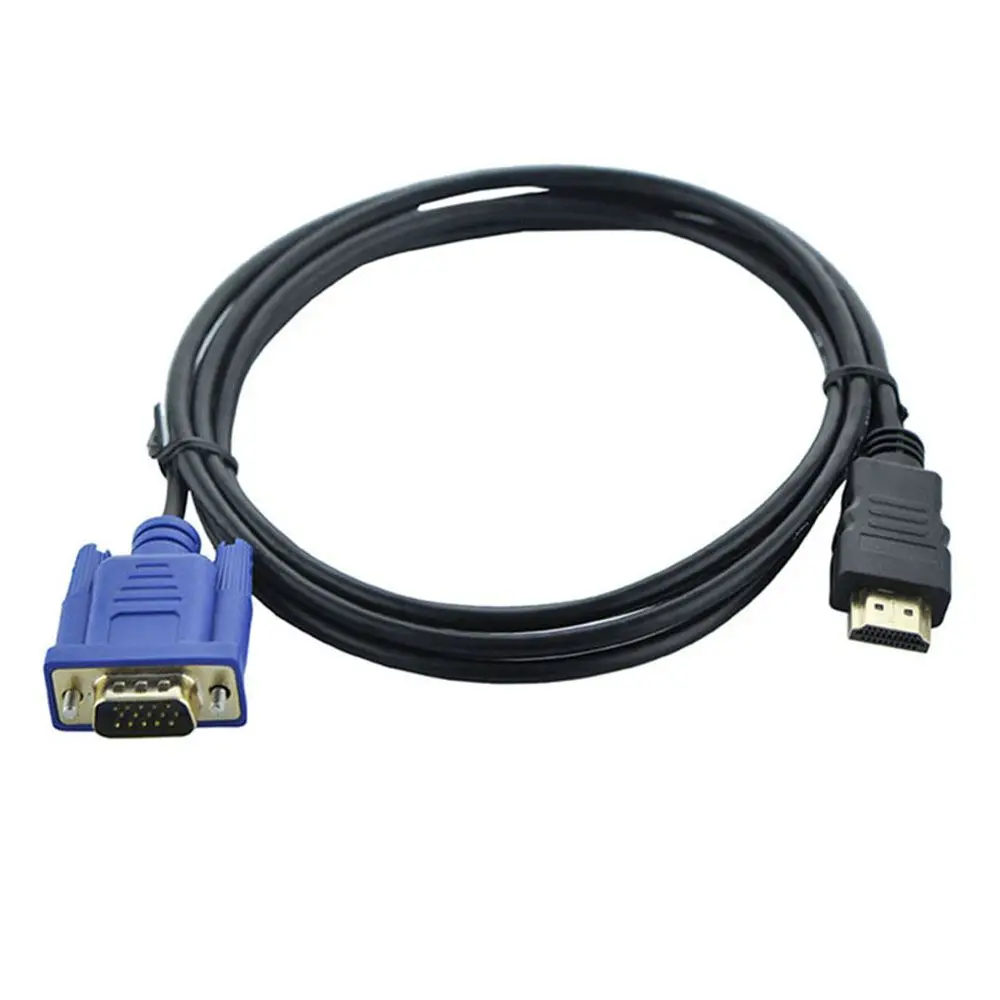 1-5m Top Quality Digital 1080P Male to Male HDMI-Compatible To VGA Converter AV Adapter Cord Display Output For PC HDTV