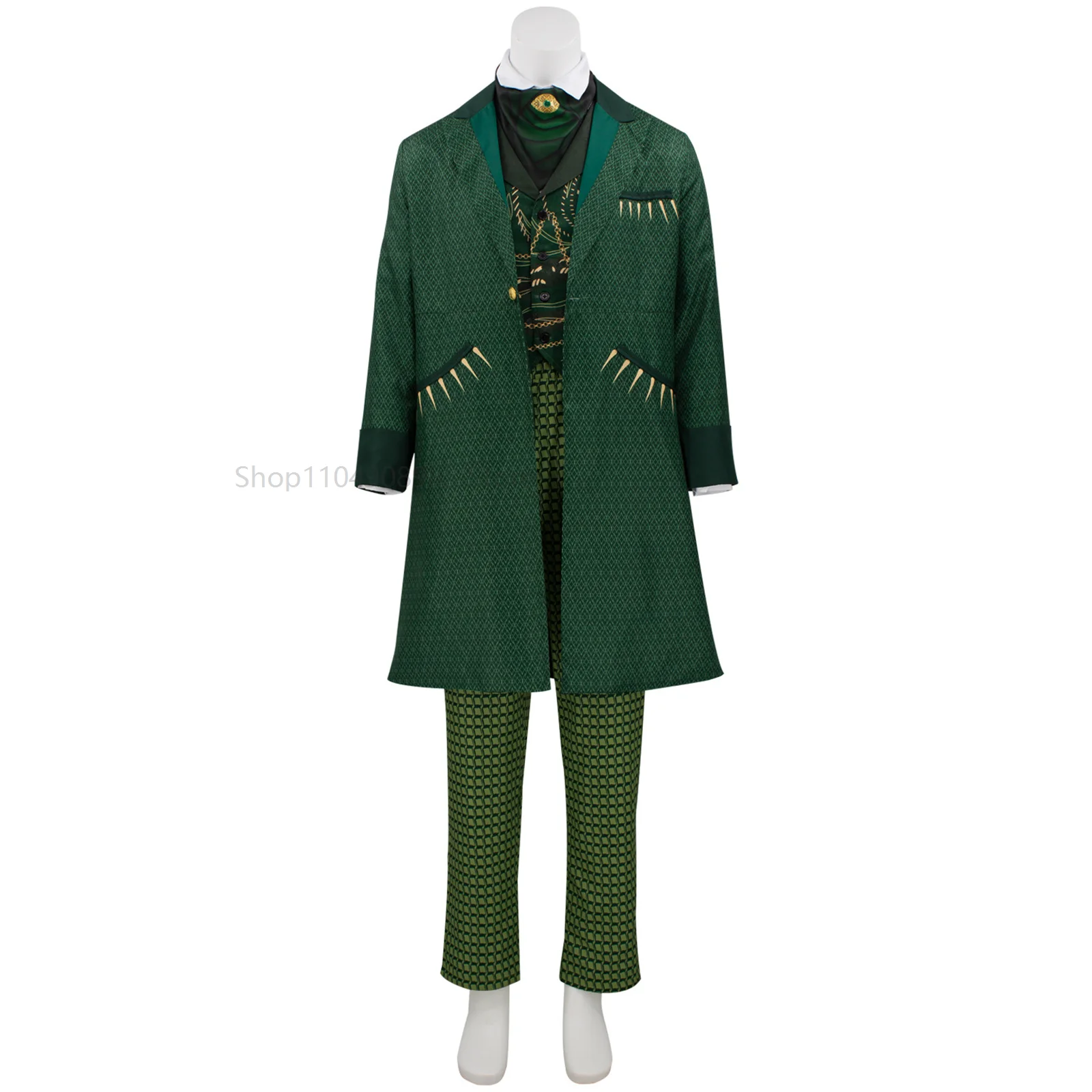 

Movie Cosplay Men's Green Outfits Complete Full Set Christmas Clothing Halloween Suit New Year Costume