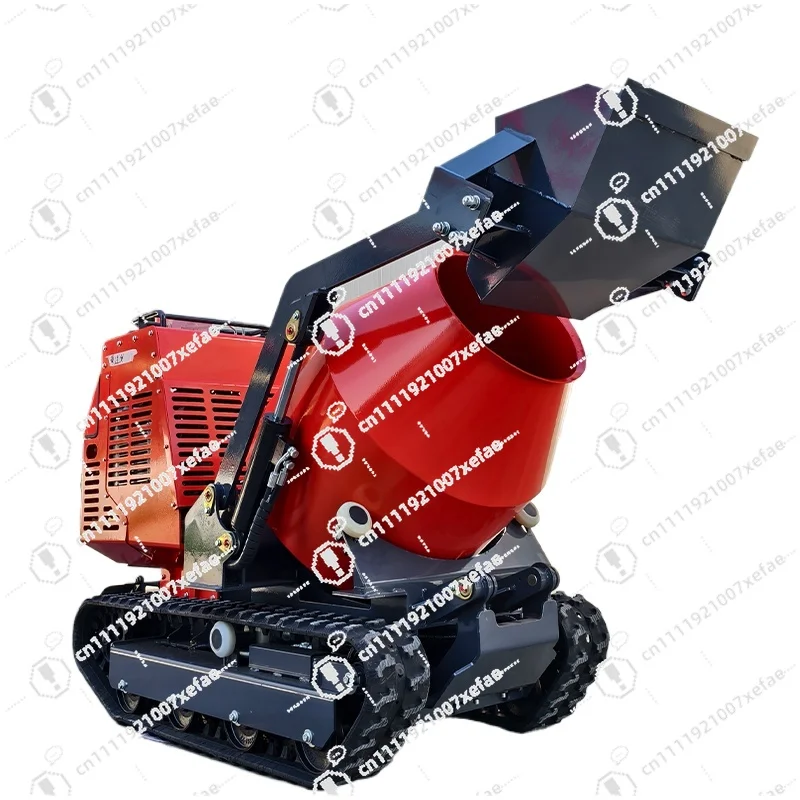 Mini 300 liter self-loading portable rail mobile concrete mixer with pump 0.3 cubic mini dumper
