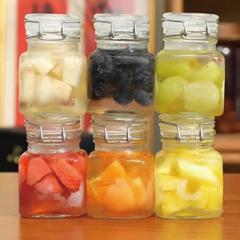 50ml 100ml Big Mouth Glass Jar Transparent Airtight Sealed Bottle for Household Food Storage Accessories view 3