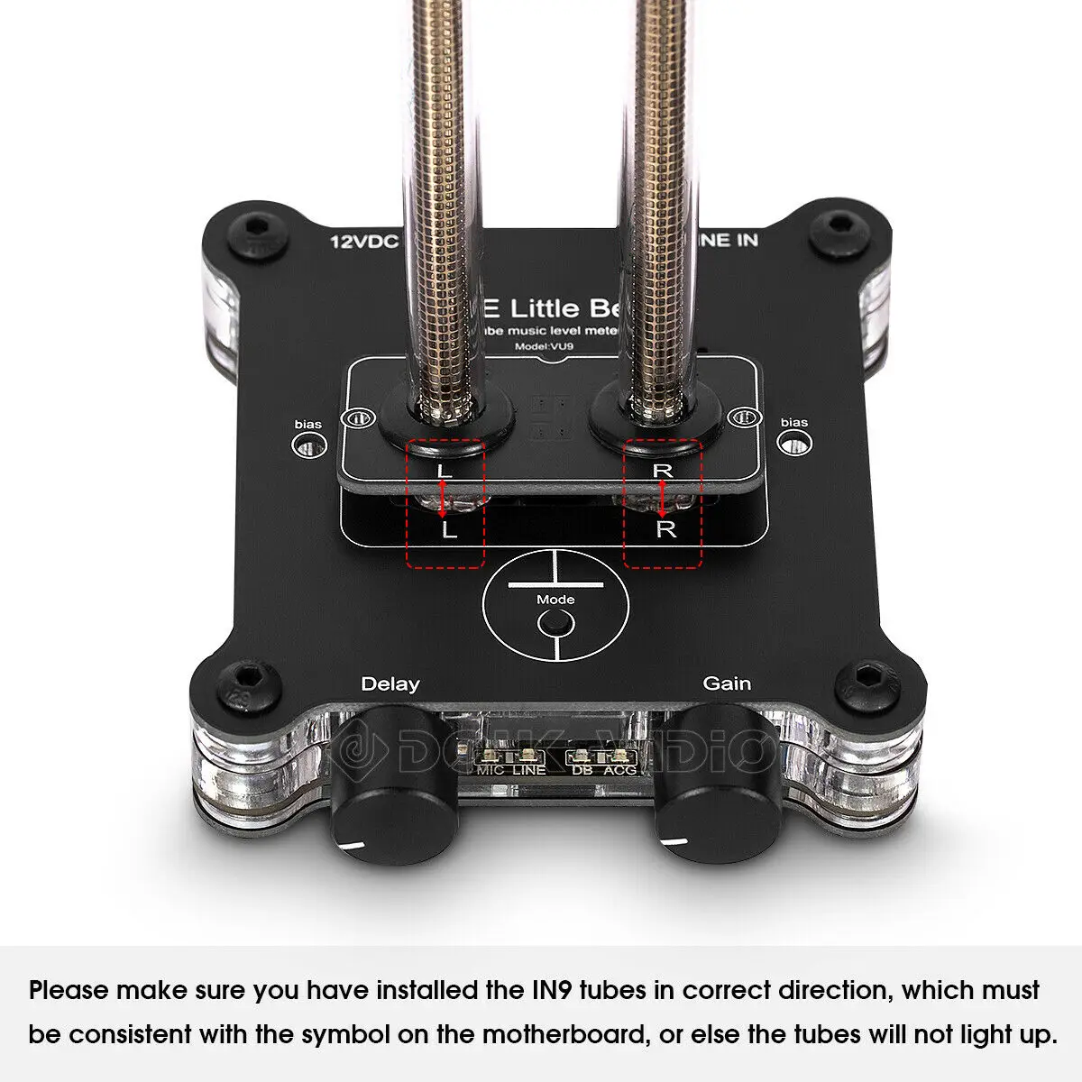 Nixie in9 Sound Level Meter Audio music Spectrum Voice-activated Desktop Rhyth Boy Gift Stereo VU9 level Pickup Light ornament