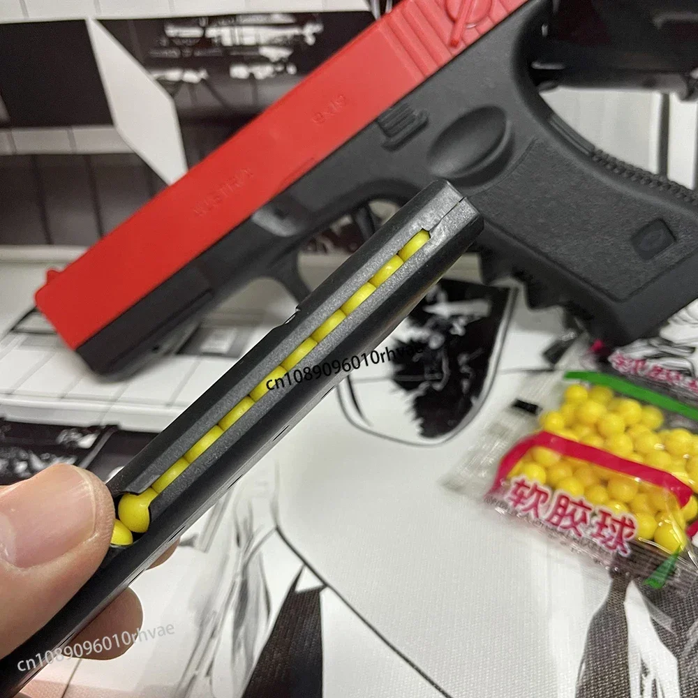 Miękka kula Airsoft Pistol Manual G17 Zabawkowy pistolet Dolny magazynek z laserem Sporty na świeżym powietrzu CS Gra Broń dla dzieci Dorośli Prezent