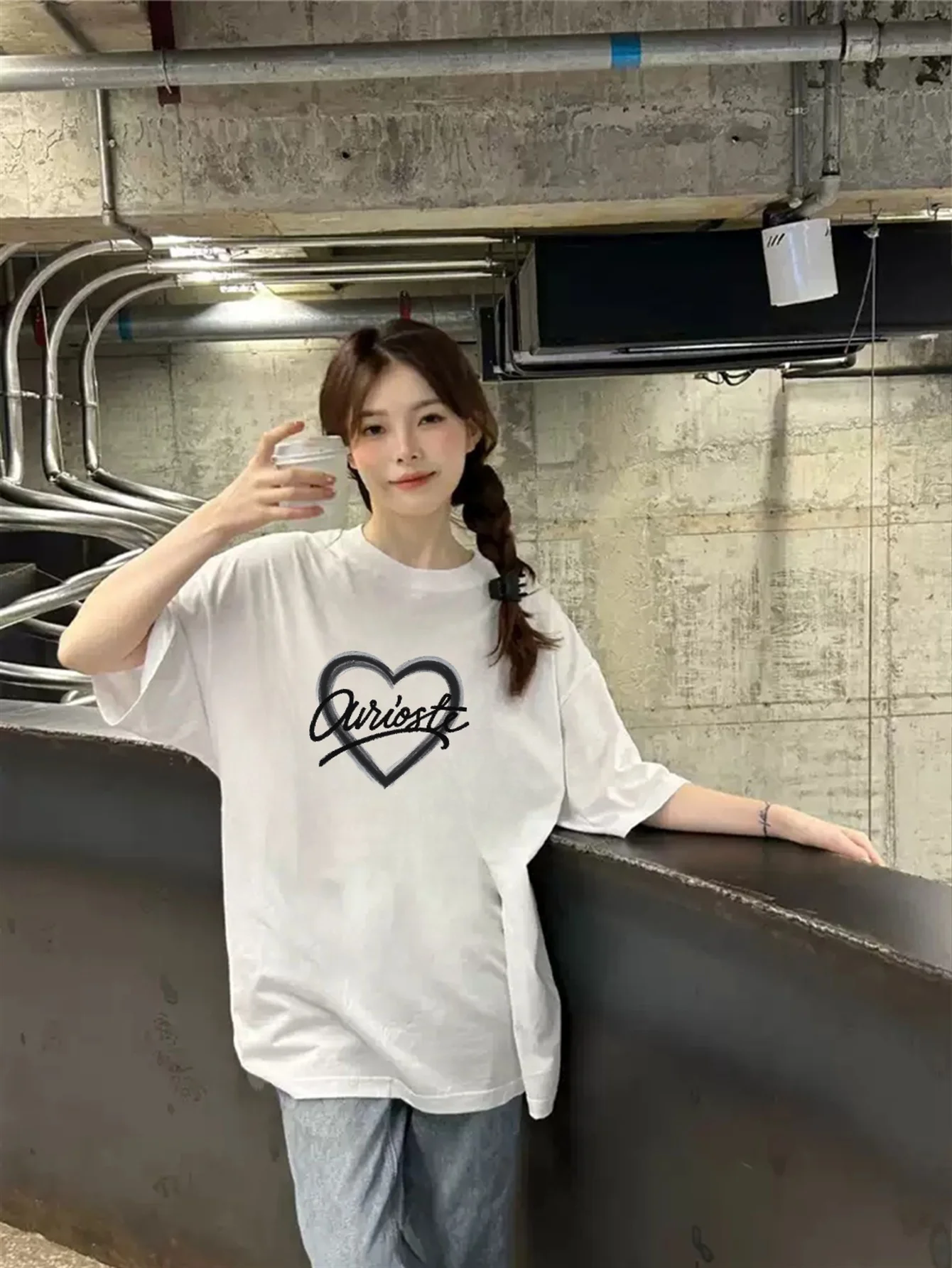 

Женская повседневная летняя футболка с геометрическим принтом в стиле Харадзюку, повседневная одежда с короткими рукавами, уличные топы, футболки, эстетичная одежда