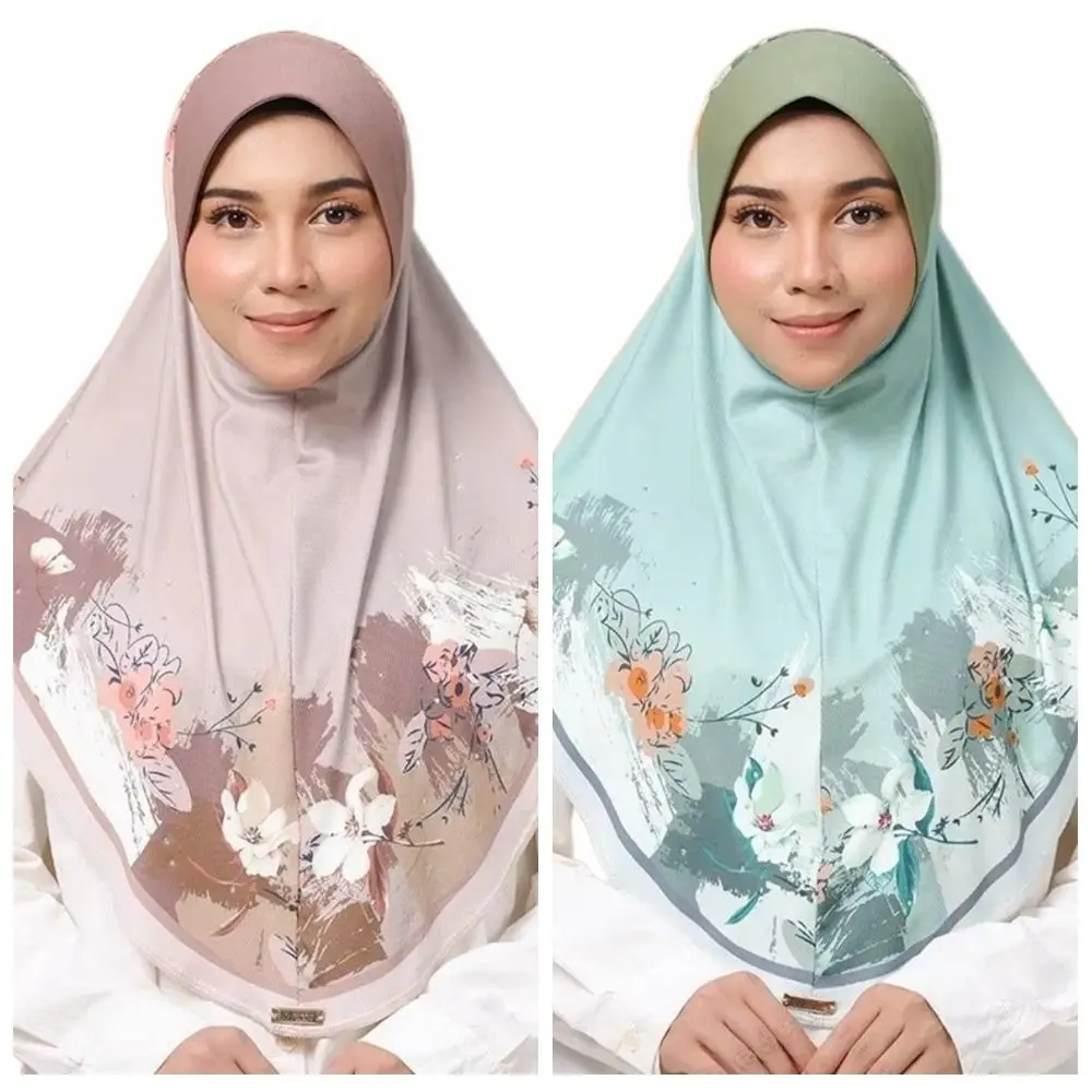 

Цветочный тюрбан на Ид аль-Фитр, длинный, с цветочным принтом, регулируемый, из шифона, для арабских женщин, в различных цветах, универсальный головной убор на каждый день