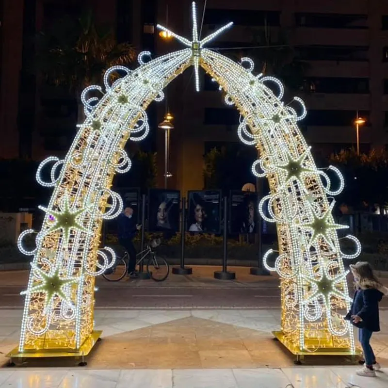 

Custom hot selling high quality big motif holiday decoration large outdoor light lighted arch