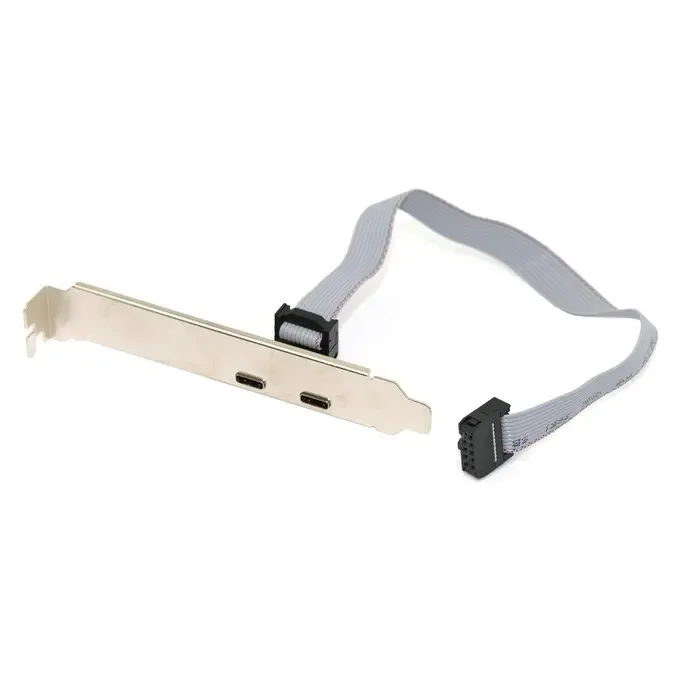 ثنائي المنفذ USB 3.1 نوع C USB-C أنثى إلى USB 2.0 اللوحة الأم 9pin كابل رأس مع PCI قوس Pancel