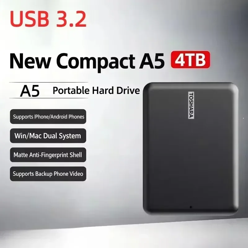 USB 3.2 External Data Storage New A5 Pro Portable External Hard Disk 1TB 2TB 4TB Canvio Basics for PS5 Notebooks