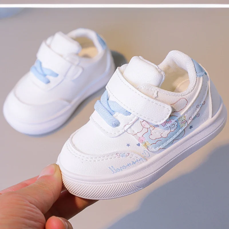 Baby Kid\'s Fashion Little White Shoes Sanrio Cartoon Cinnamoroll Cute All-match Board Shoes Toddler Baby Soft Sole Single Shoes