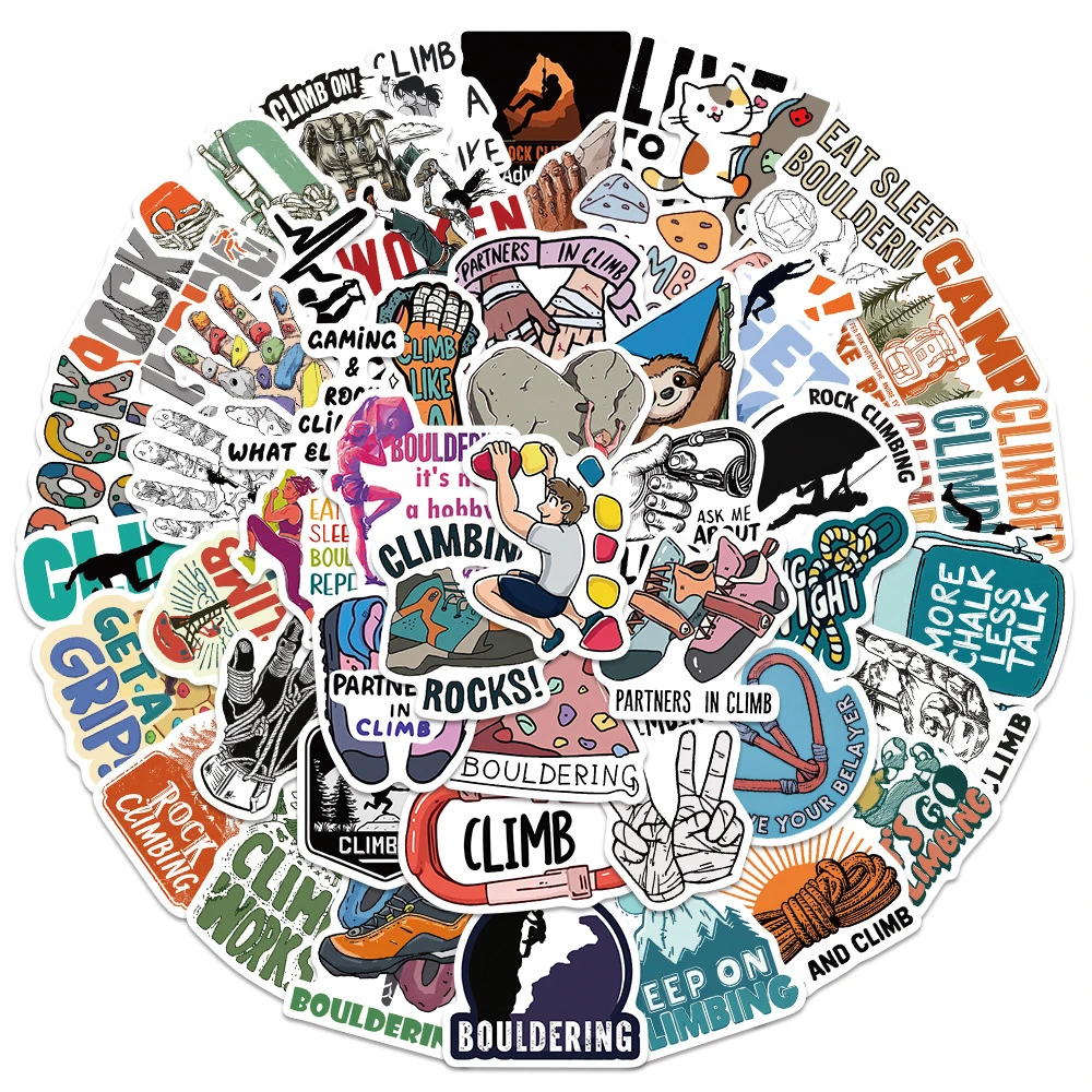 10/30/50pcs Cool Sports Climbing Graffiti Stickers Decals DIY Travel Luggage Laptop Motorcycle Phone Case Waterproof Sticker Toy