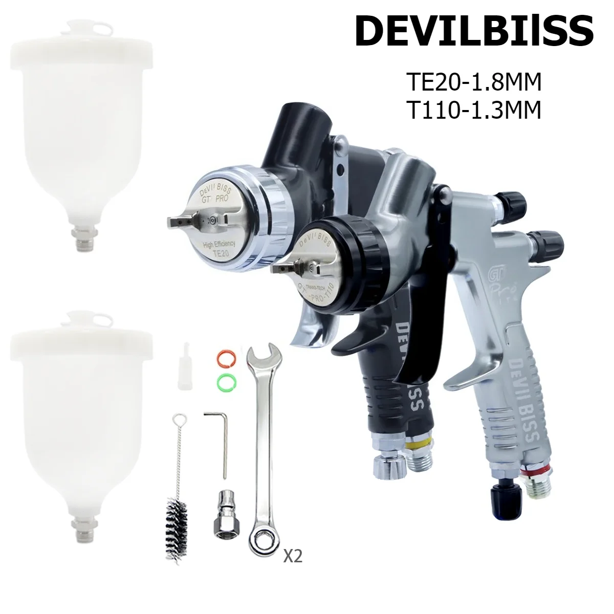 

2pcs Professional Spray Gun HVLP Paint Gun GTI Pro Lite 600cc Spray Gun Sprayer For Car Furniture Primer Arnish And Top Coa