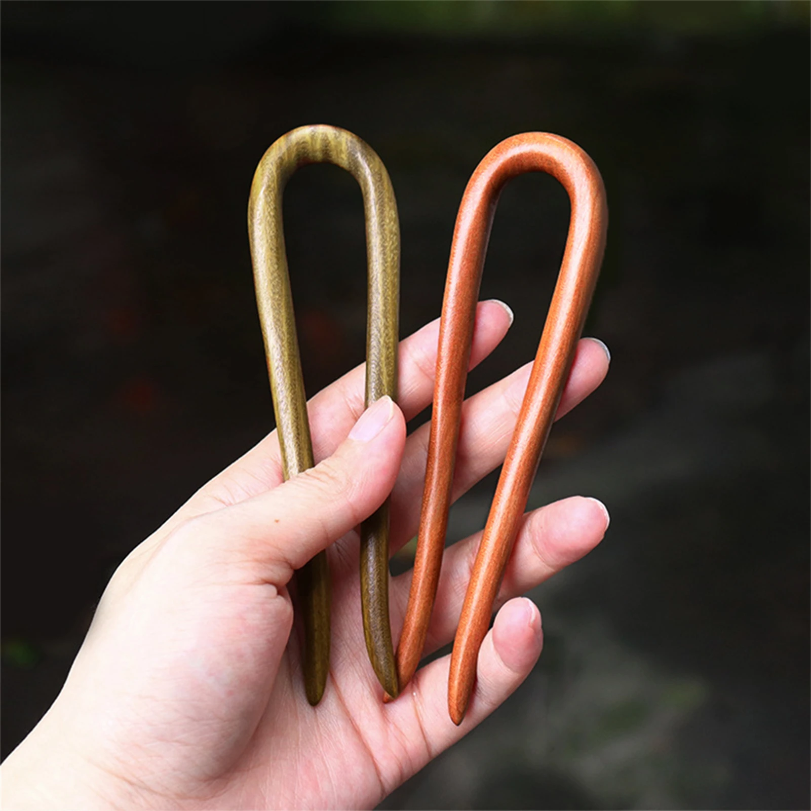 12cm U shape Hair Pins Chinese Hairpin Stick Wood Double Forks Hair Chopsticks for Banquet Wedding Dresses Skirts