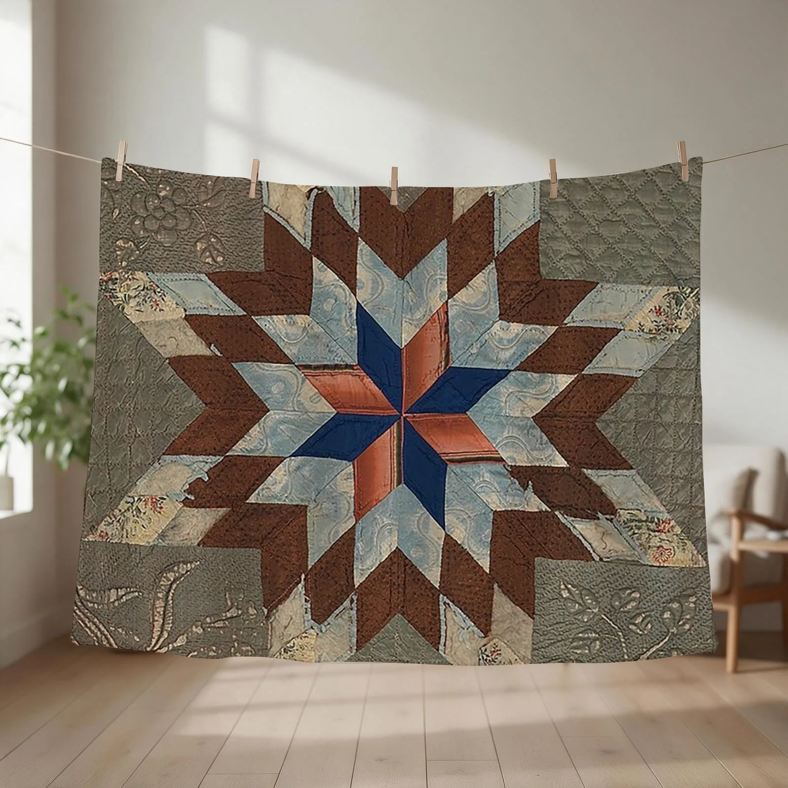 quilt, Star of Bethlehem Quilt, quilt pattern, pennsylvannia dutch quilt,moravian star, bethlehem PA Throw Blanket