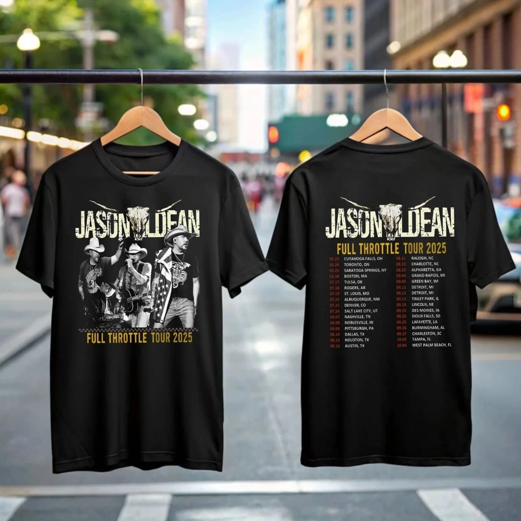 Jason Aldean Full Throttle Tour 2025 Shirt Country Music Concert Tee Fans Gift Crew Neck T-shirt Oversize Unseix New Fashion Top