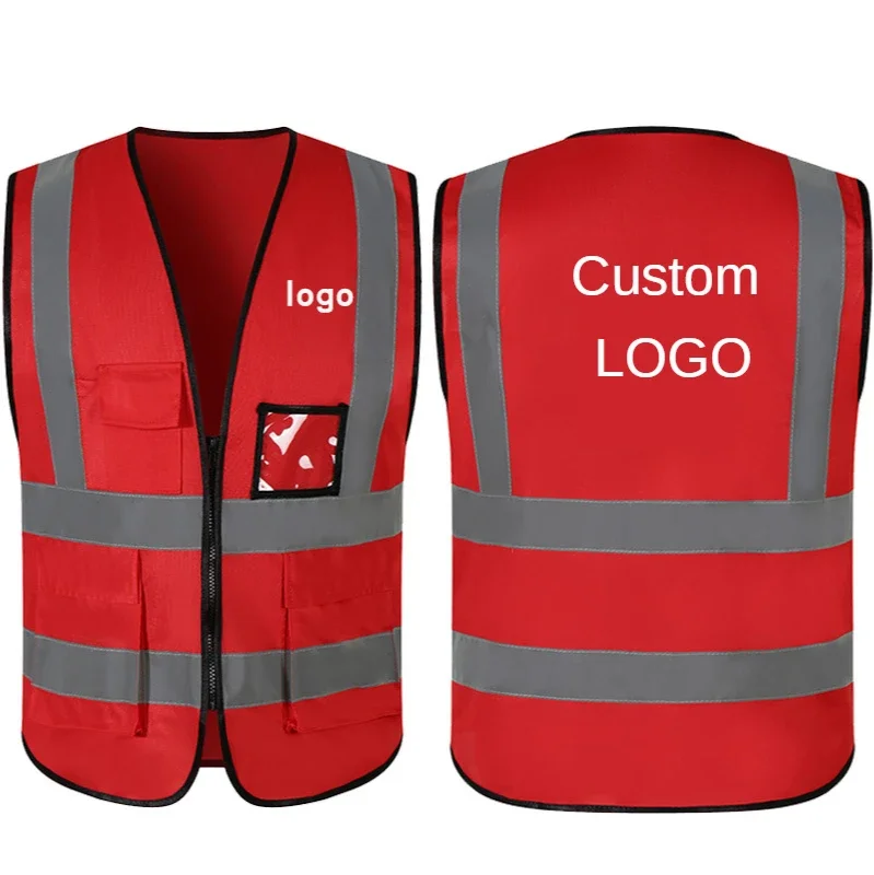 Factory Price! 1 PCS Free Custom LOGO Reflective Safety Vest High visibility Construction Work Uniforms Logo Printing 2022