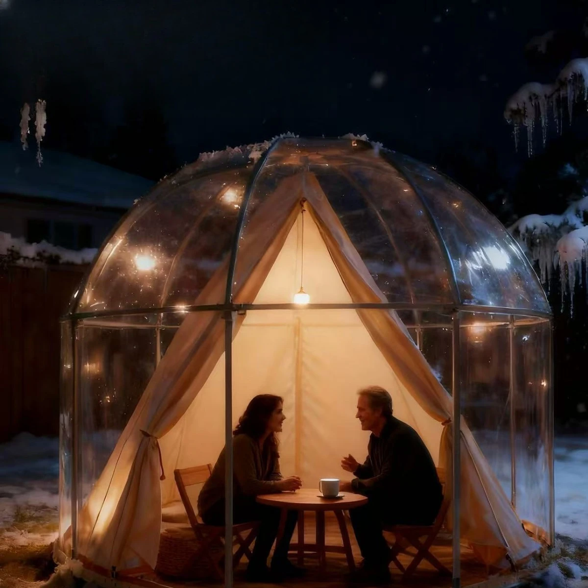 Outdoor transparent starry sky tent scenic park camp