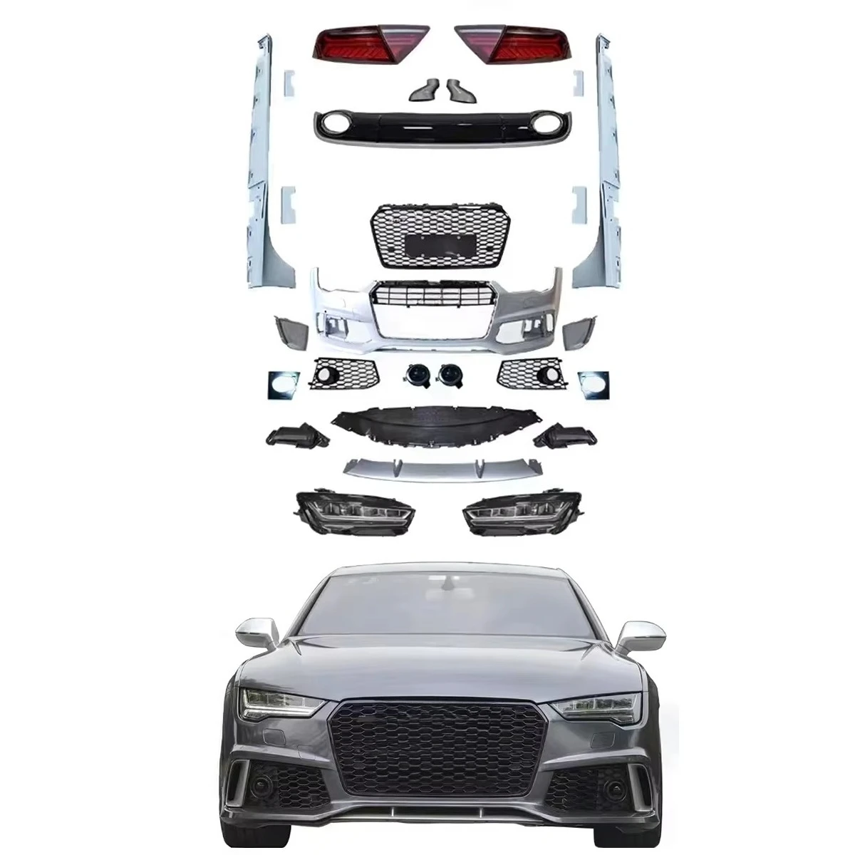 

STLF Body Kit for Audis A7 C7 2012-2015 Conversion to 2016 2017 2018 Style with Headlights Taillights.