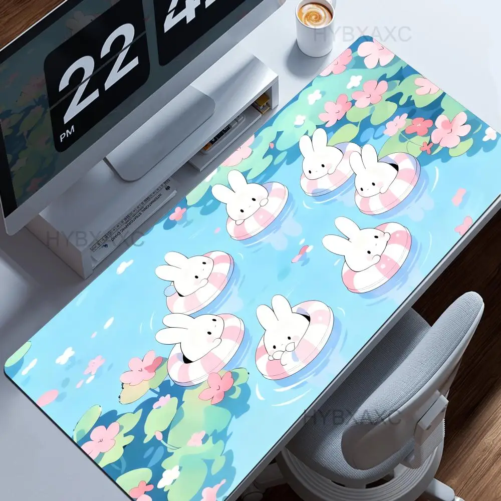 

HYBXAXC Gaming keyboardpad Soft Non-Slip Carpet Rubber Mice Pad New Models Cute Rabbit Pink Anime Home HD Print Mousepad