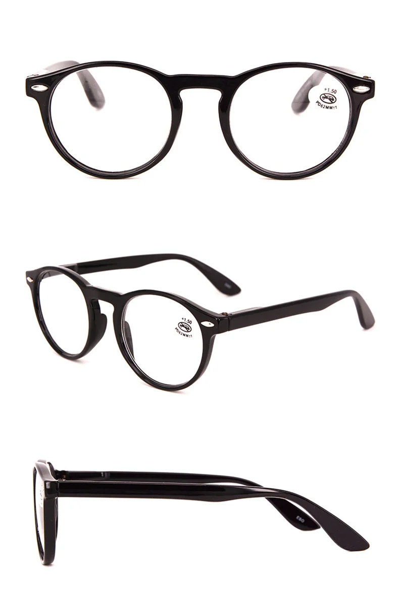 Frauen Männer Leopardenmuster Lesebrille 0 ~ + 4,0 Runde Rahmen zum Lesen Weibliche Mode Vintage Klare Brillen – Detail 4