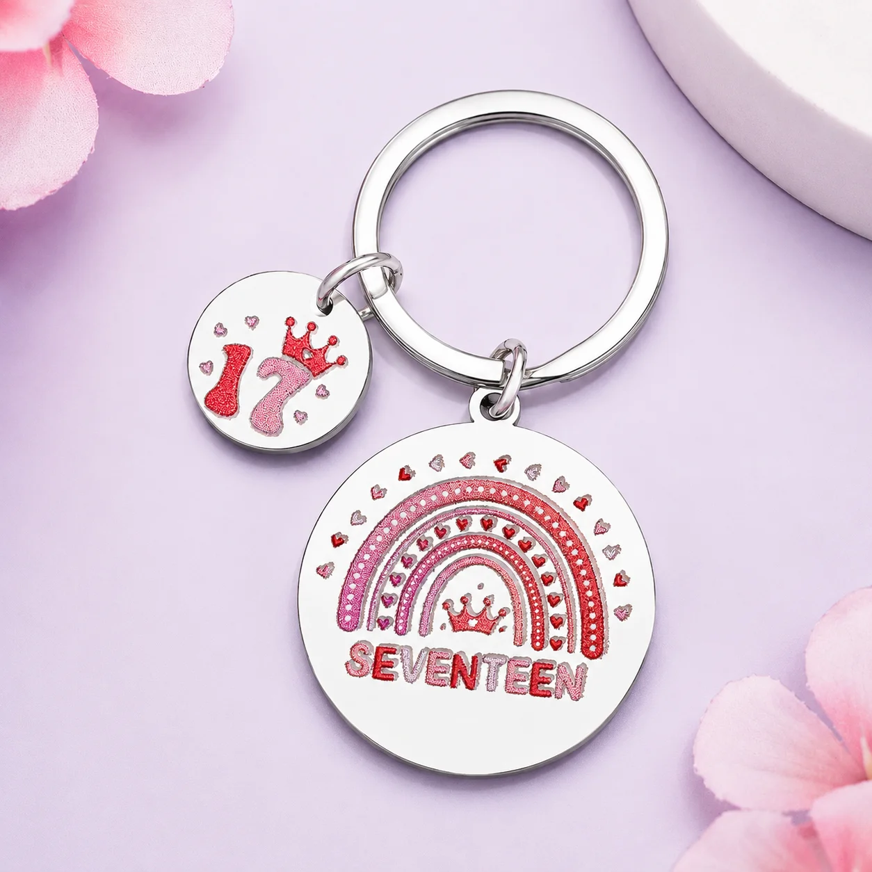 17th Birthday Keychain Gift for 17 Year Old Girls from Mom Dad, Happy 17 Birthday Present for Friends Christmas Teen Girl Gift