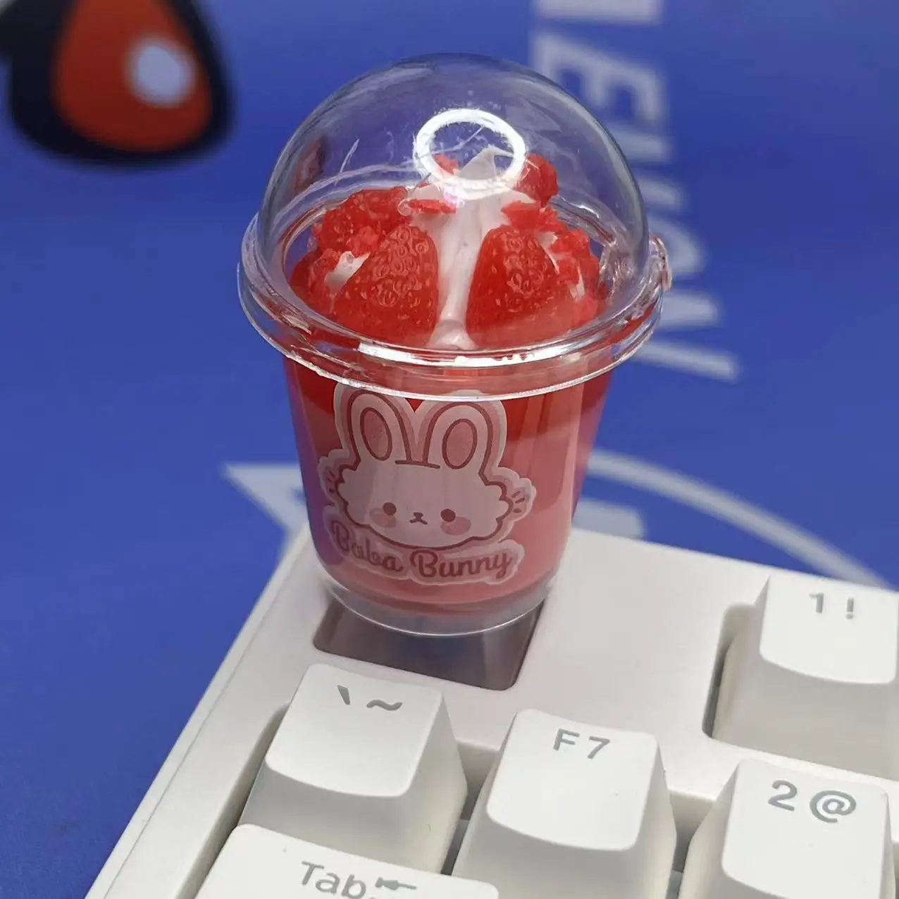 1pcs Personalized Cute Dessert Ice Cream Cup Keycap Mechanical Keyboard Three-dimensional Kawaii Keycaps Girl Pink R4 Keycap