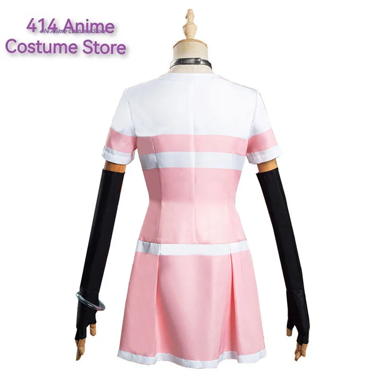 Anime Akudama Drive Cosplay Costume Swindler Cosplay Costume Women Pink Ordinary Person Costume Halloween Dress Wig Full Set