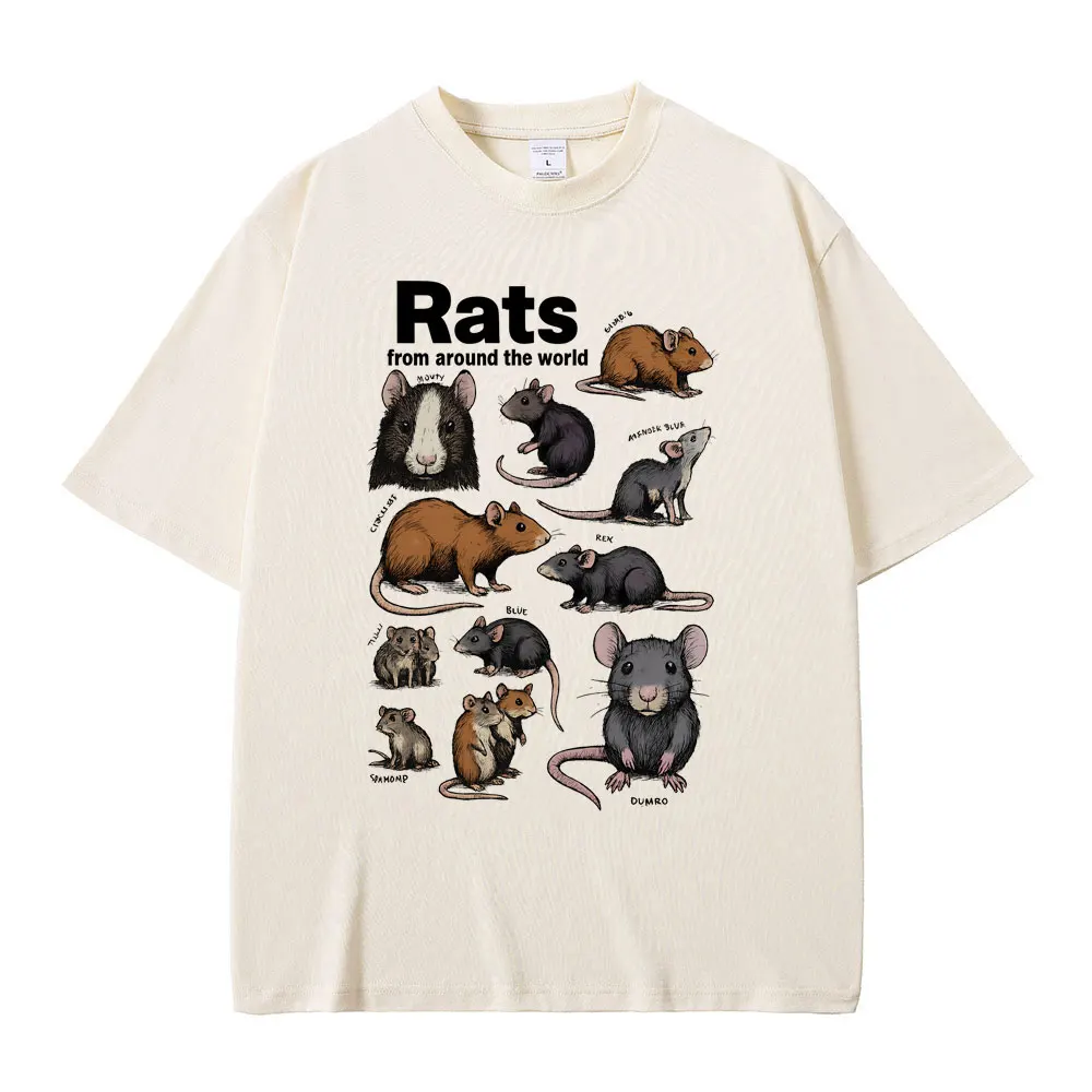 

From Around The World Rats Funny Meme T-shirt Summer Men Women Clothing Casual Cotton Vintage T Shirts Unisex Rat Lovers Gifts