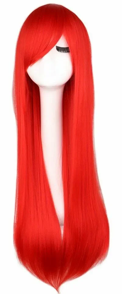 synthetic wigs Select color and style Long Straight Cosplay Wig Black White Brown 80 Cm Synthetic Hair Wigs