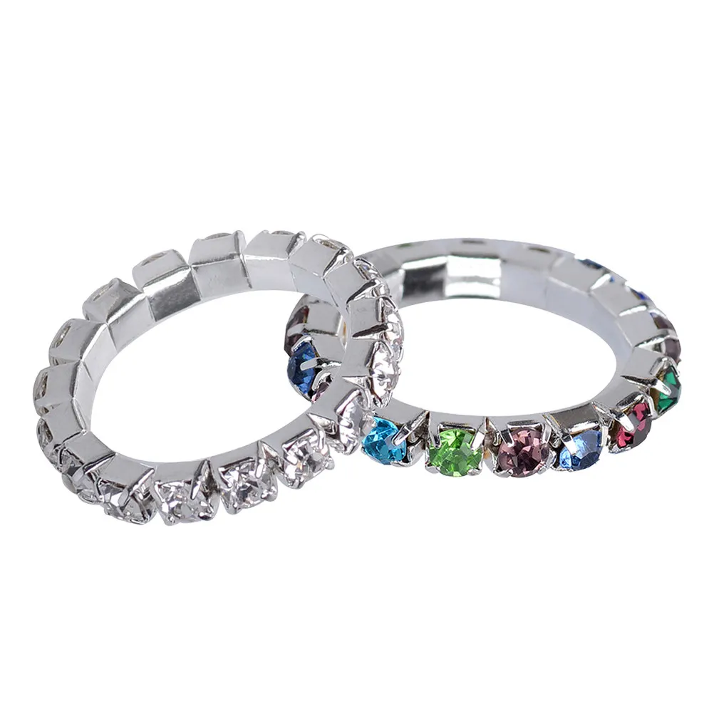 10 piezas de anillos para los dedos de los pies, joyería exquisita con diamantes de imitación, 5 coloridos y 5 blancos, elegantes para mujer, para verano, playa, boda