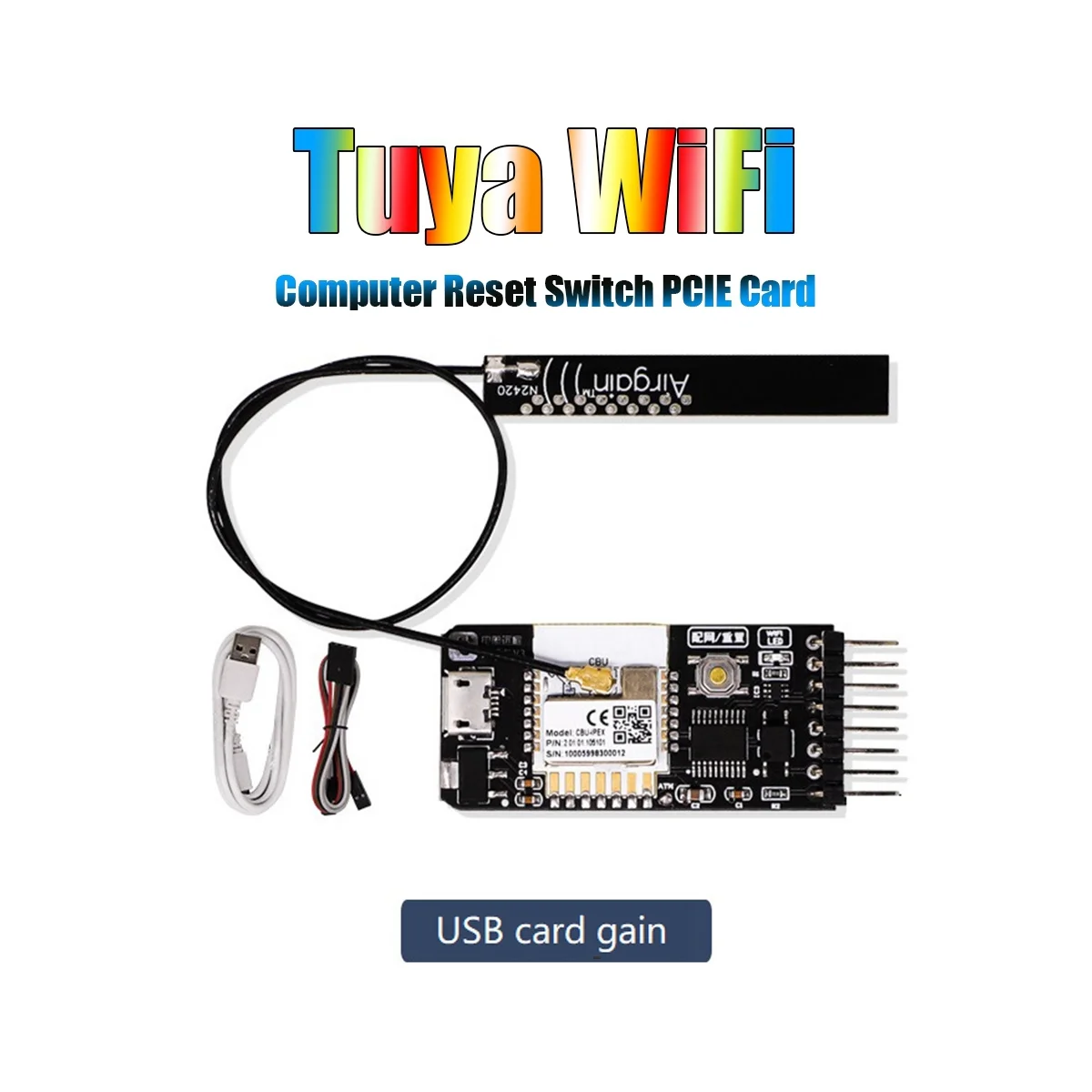 Tuya Computer Power Reset Switch PCIE Card WiFi+Antenna for Desktop Computer APP Control for Google Home,Echo,Siri