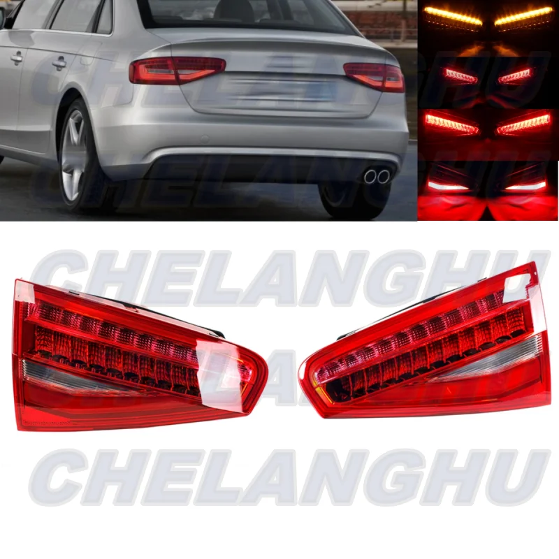 

For Audi A4 B9 2013 2014 2015 2016 Pair Left+Right Inner Side Tail Light Rear Brake Lamp With Bulbs Car accessories