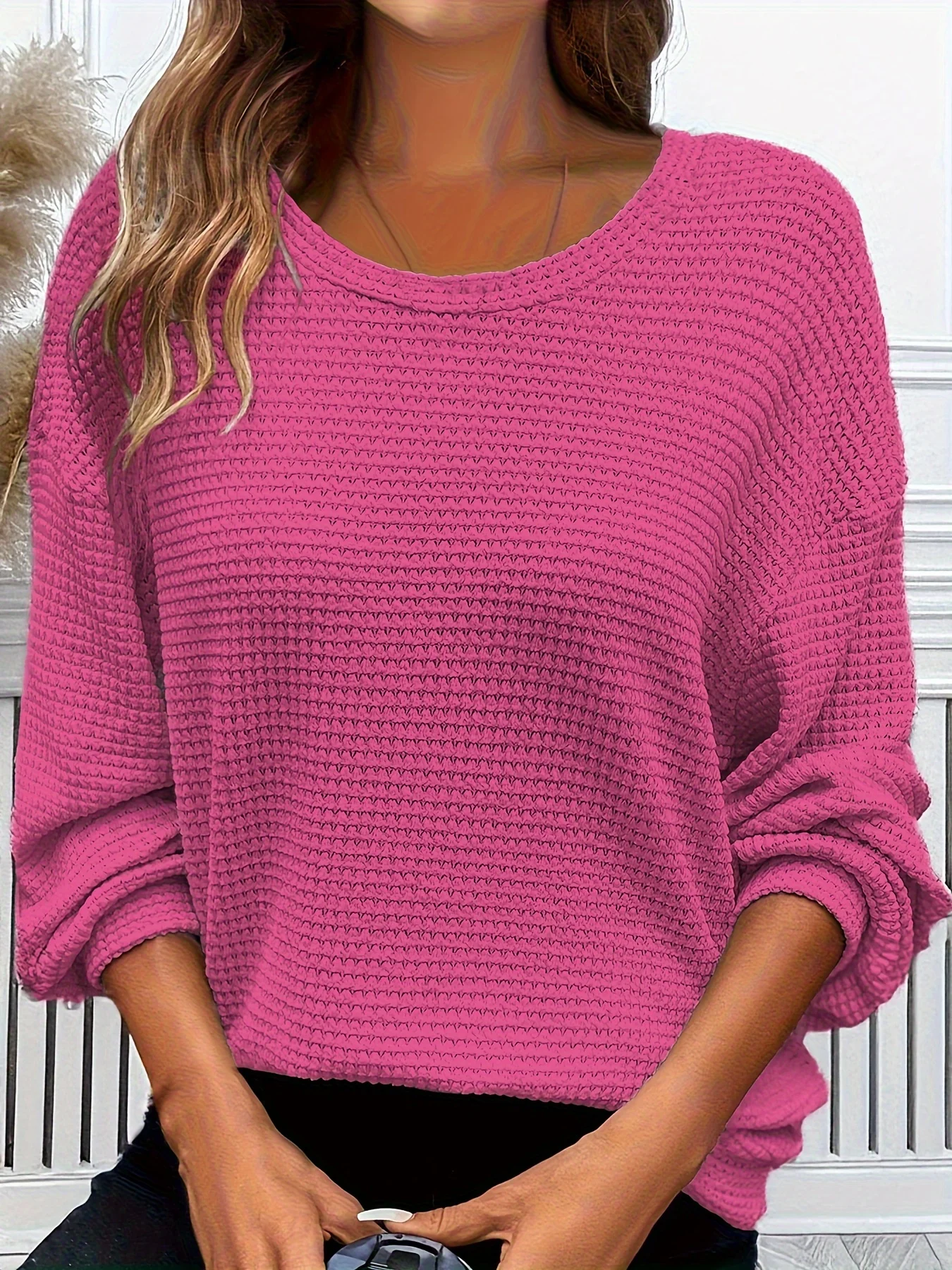 Gemütlicher Strickpullover für Damen in Übergröße – Lässiger Komfort für jeden Anlass – Detail 10