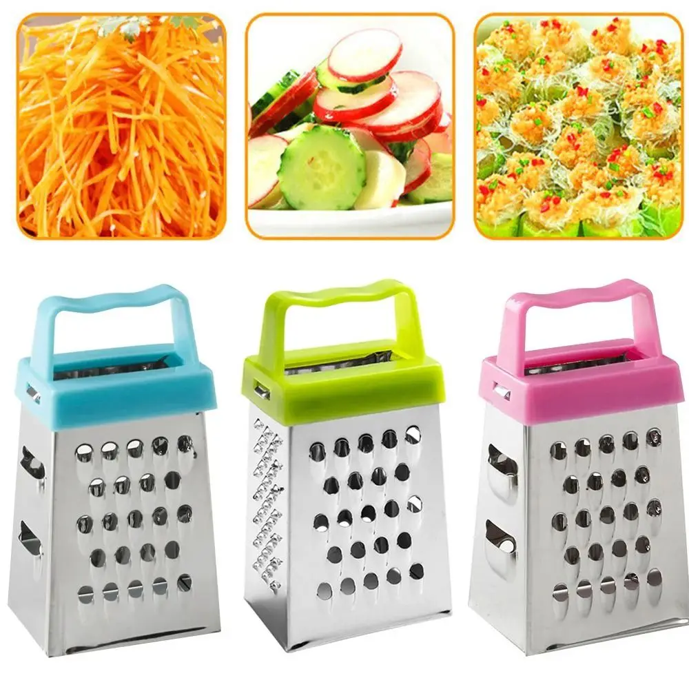 Stainless Steel Mini Peel Cutter Four-Sided Fruit Ginger Garlic Cheese Slicers Handheld Planing Grater Kitchen Gadgets