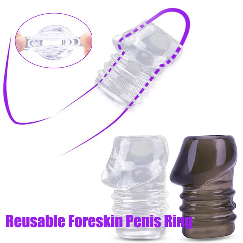 Male Foreskin Corrector Resistance Penis Rings Silicone Cock Ring Soft Scrotum Bondage Bind Delay Ejaculation Sex Toys For Men