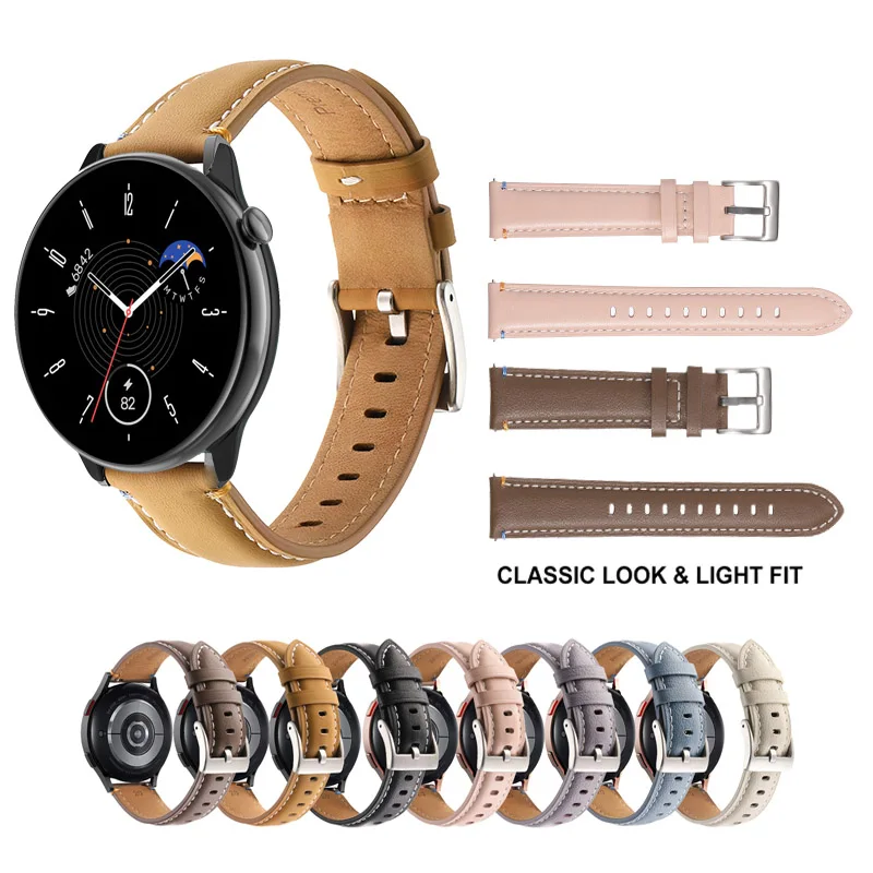 

20mm 22mm Strap Elegant Bracelet Fashion Leathe Band For Amazfit Watch GTR mini / GTR 4 / 3 Pro / 2 / 2e / GTR4 GTR3 GTR2