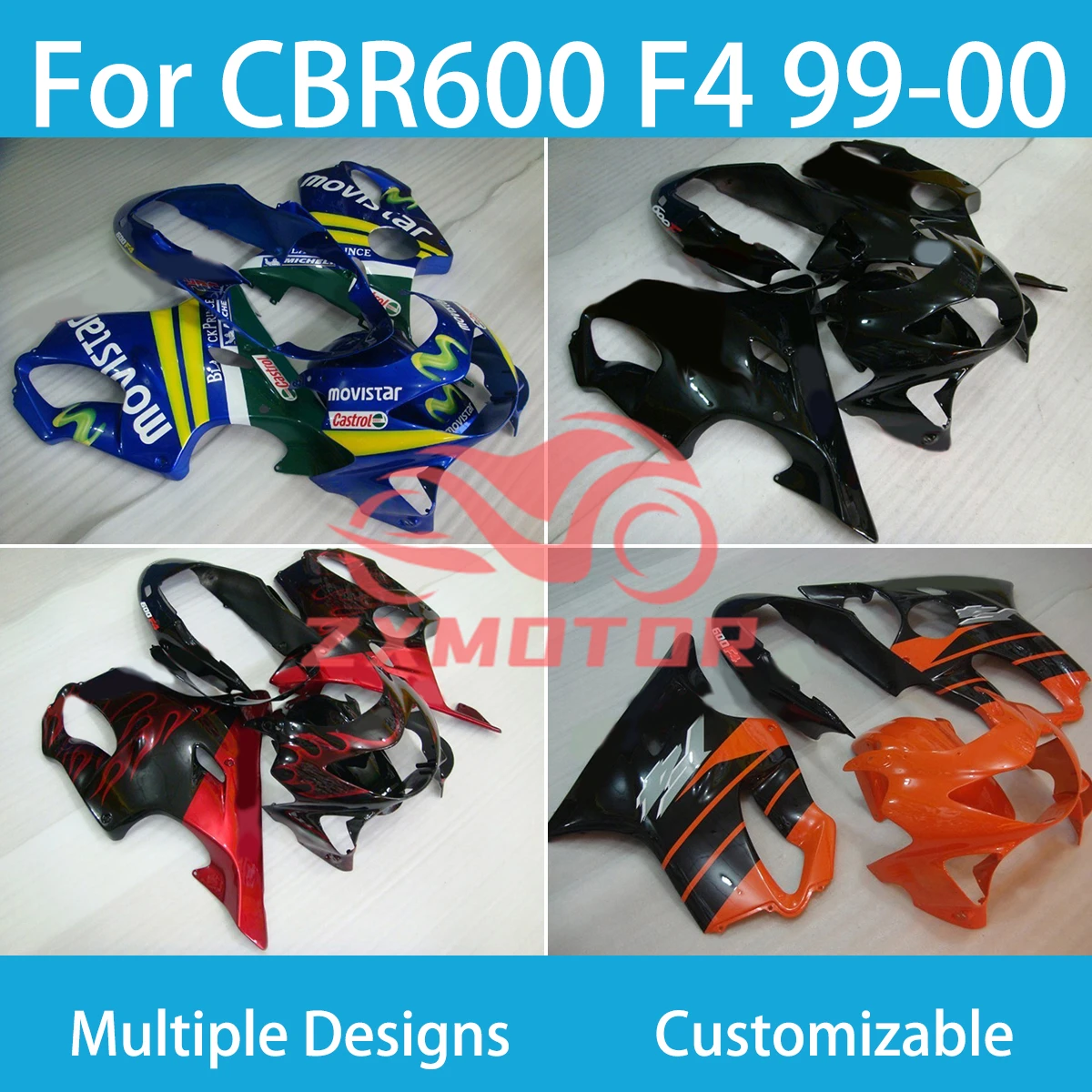 Explosive Injection Molded Fairings for Honda CBR 600 F4 99-00 High Quality Fairing Fit CBR600 F4 1999 2000