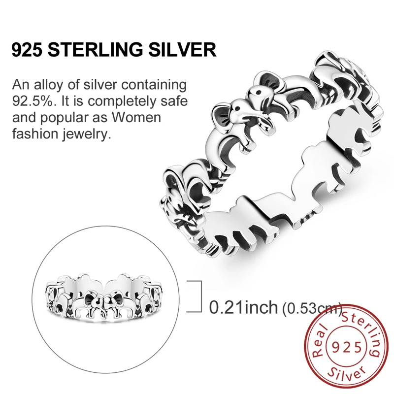 Women's 925 Sterling Silver Retro Heart Bow Star Ring