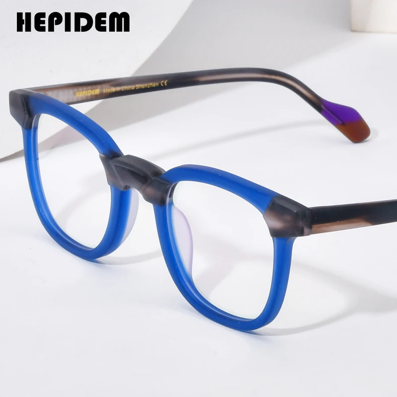 

HEPIDEM Matte Acetate Glasses Frame Men Retro Square Eyeglasses Women 2023 Spectacles Eyewear H9269