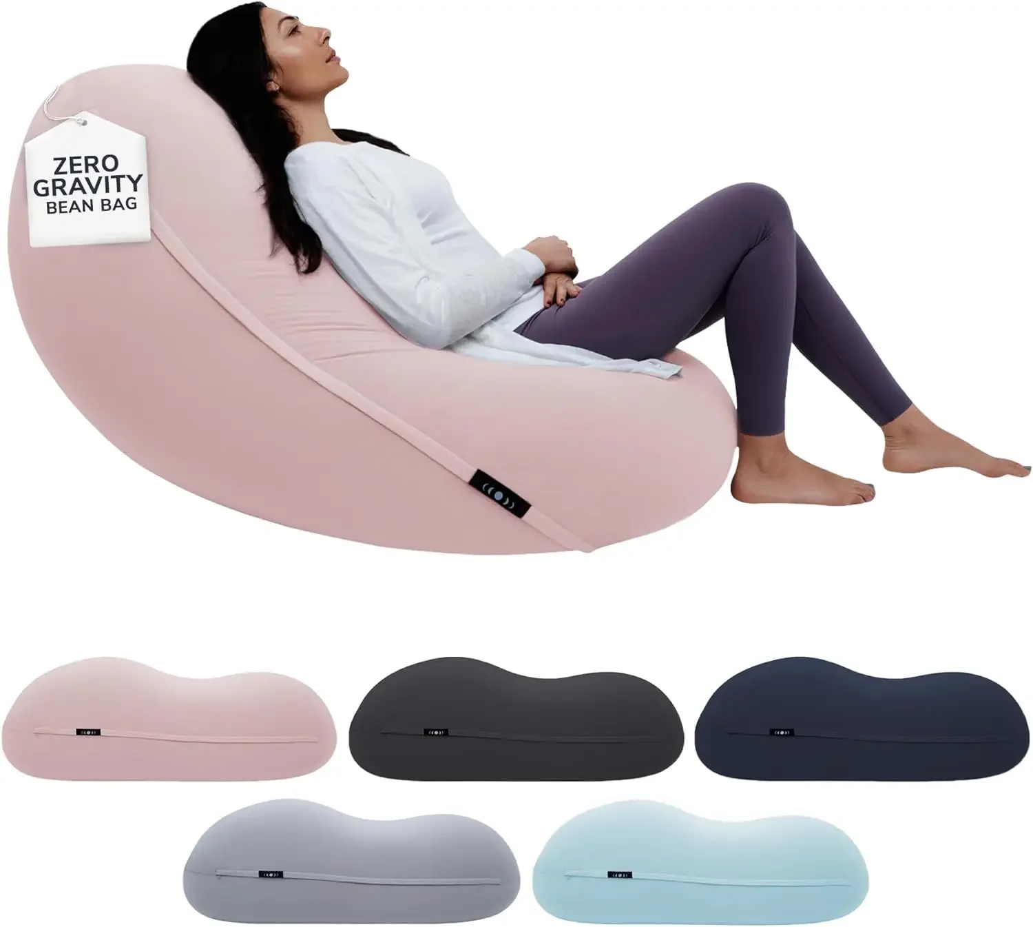 Bean Bag Chairs for Adults - 12LB Giant Bean Bag for Back Support w/ Micro-Bead Filling for Zero-Gravity Sensation, Tension