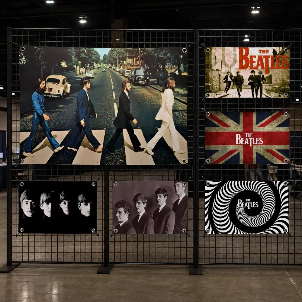 The B-Beatles Band Rock Flags Custom Wall Hanging Background Art Banner For Bedroom Home Living Room Outdoor Decor