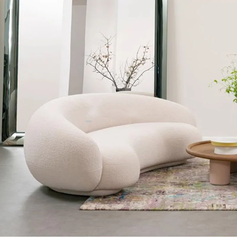 

Wood Modern Fancy Sofa Cheap Simple Curved Nordic Floor Sofa Puffs Small Juego De Muebles Para Sala Living Room Furniture