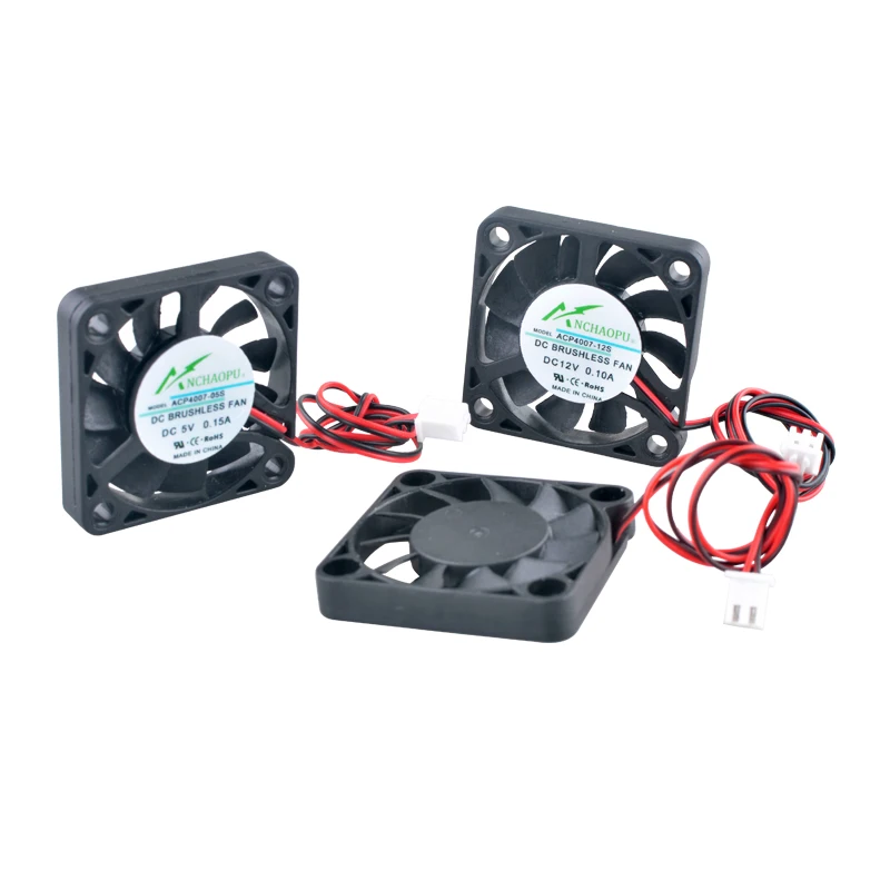 Ultra-Thin 4cm ACP4007 Axial Flow Fan 40x40x7mm 2Pin Cooling Fan DC5V/12V/24V for Hard Drives Routers Computer Hardware Cooling
