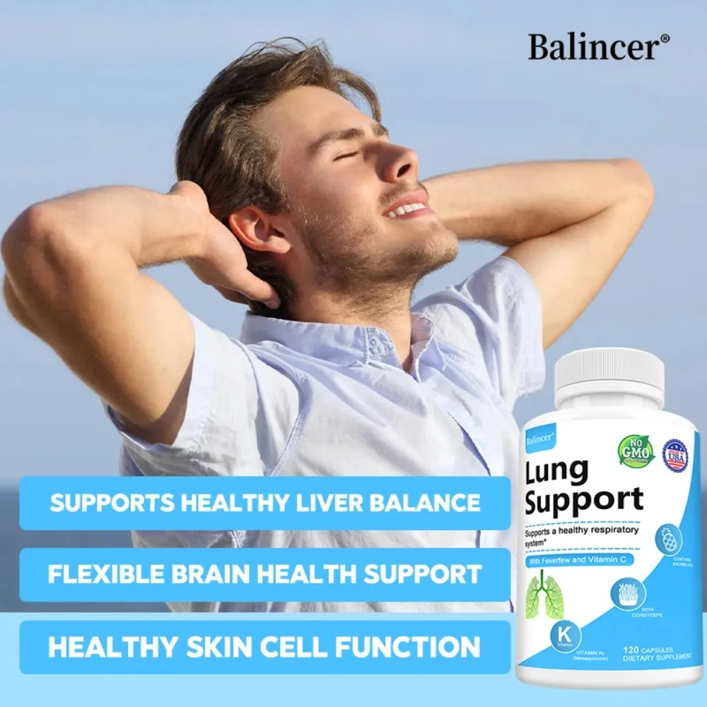 Lung Support Dietary Supplements Herbal Breathing Support Lung Health Lung Cleanse Formula Supplement for Bronchial System