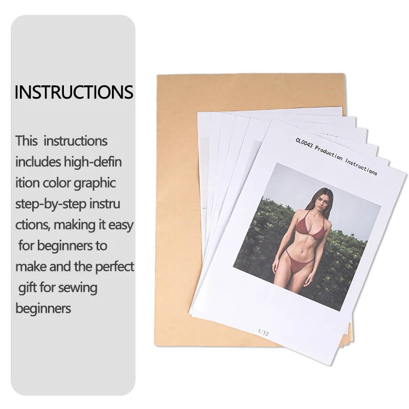 Sewing patterns for women's Sexy Bikini in 8 sizes（XXS-XXXL）, beginner sewing kit for women's clothing