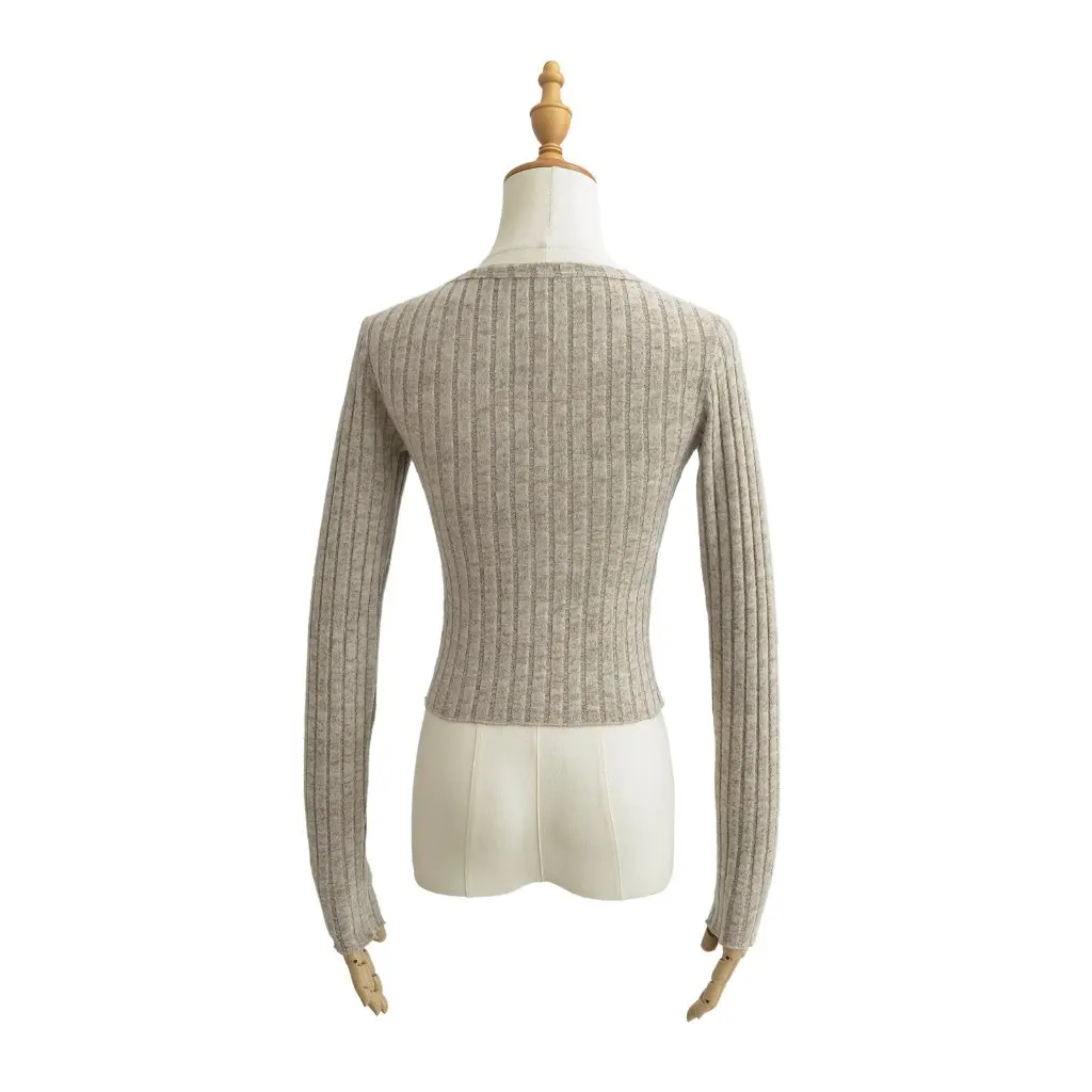 

Slim Fit V-neck Sweater European And American Style Autumn Winter Short Cardigan Multi-button Long Sleeve Irregular Split Top