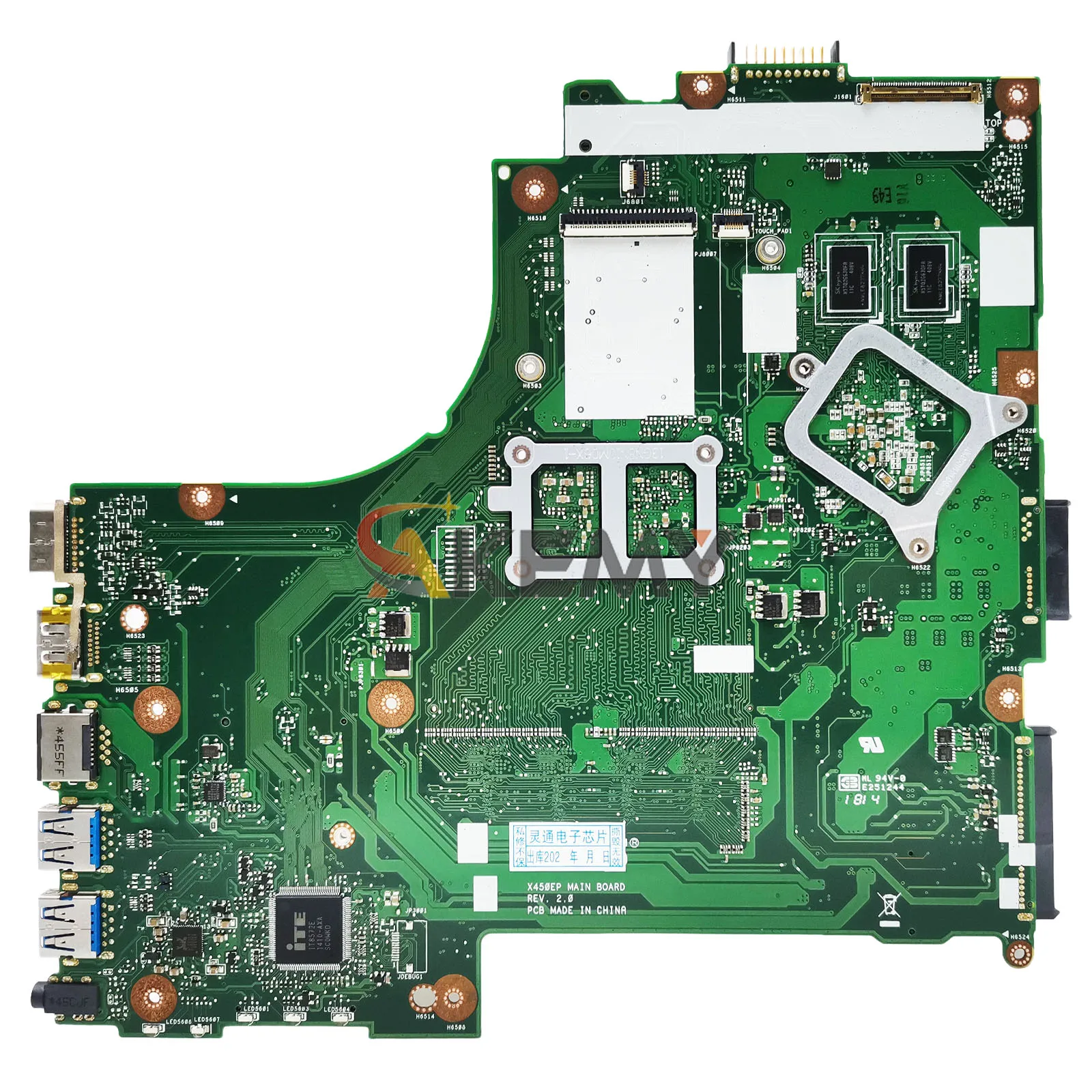 Placa base para ordenador portátil X450EP para ASUS VivoBook X452E A452E X450EP X450E placa base para portátil con CPU 100% pruebas OK envío rápido stk