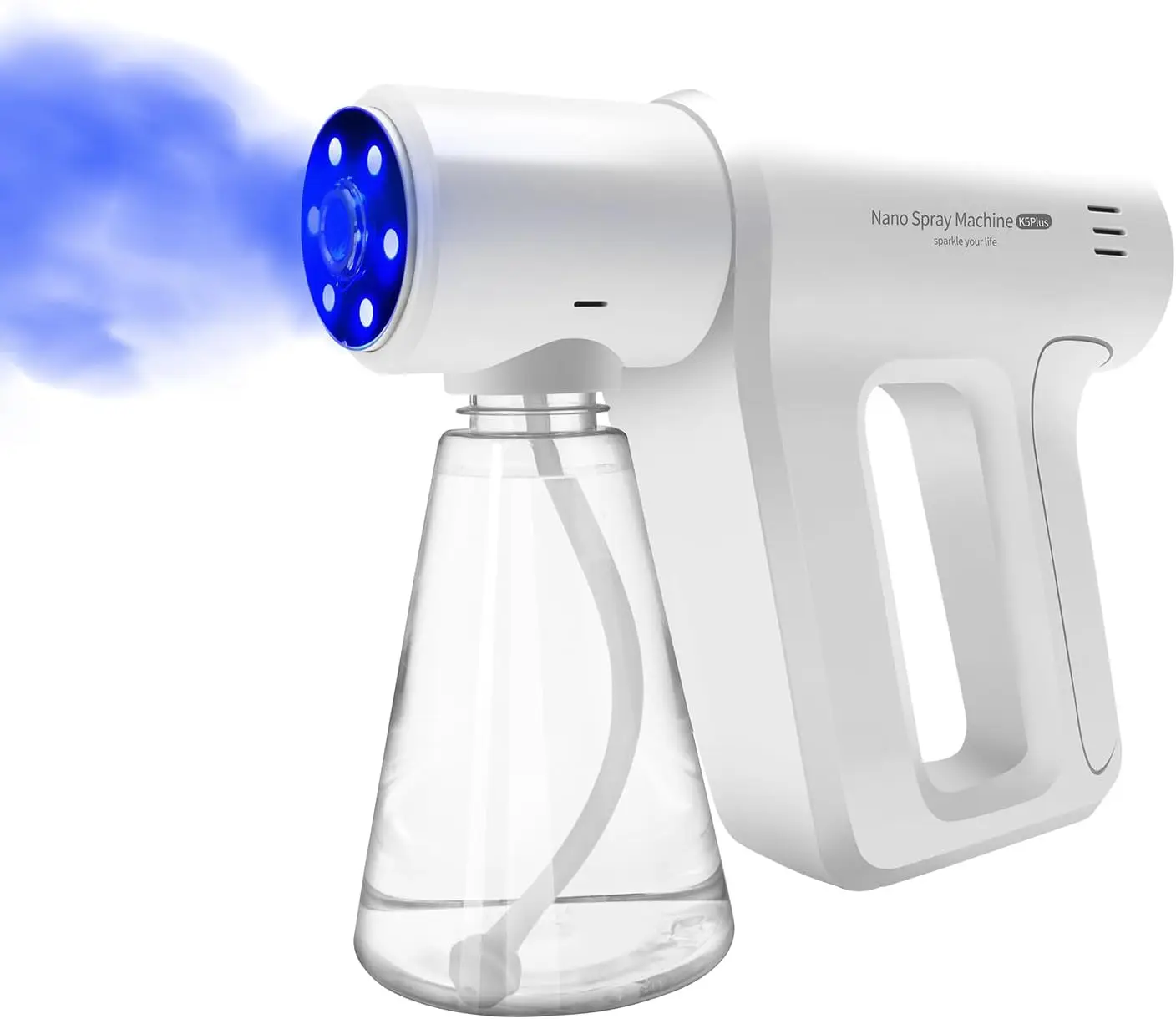 

Rechargeable ULV Nano Sprayer with Blue Light, Electrostatic Portable Atomizer for Home and Office Use