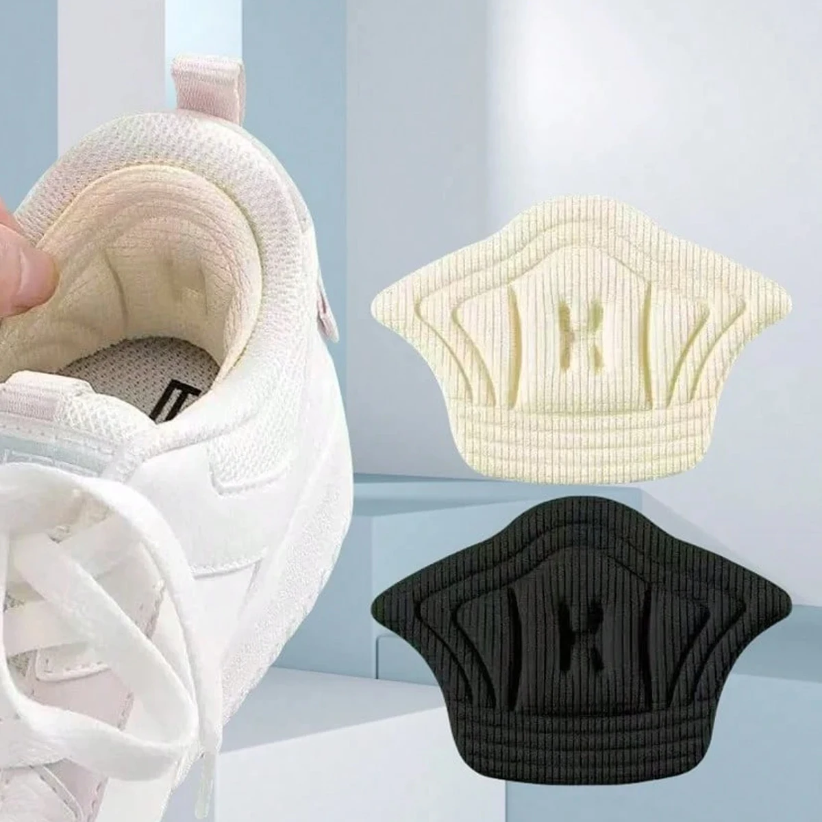 Black Multifunctional Sports Shoes With Anti Wear Anti Drop Heel Stickers Adjustable Shoe Size A Magical Tool For Making Large