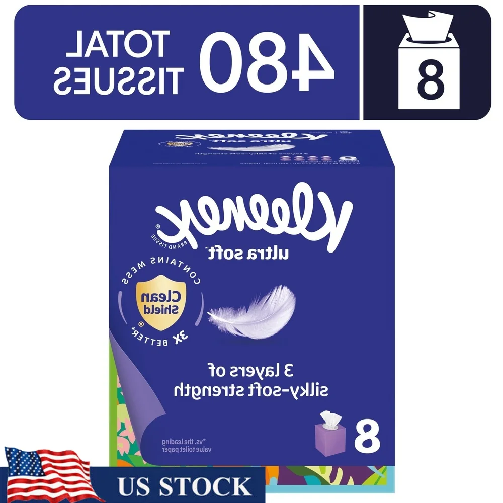 

Ультрамягкие 3-слойные салфетки для лица, 8 кубических коробок, 480 тканей, всего гипоаллергенных, шелковистых, мягких, чистых щитов, технология для домашнего использования