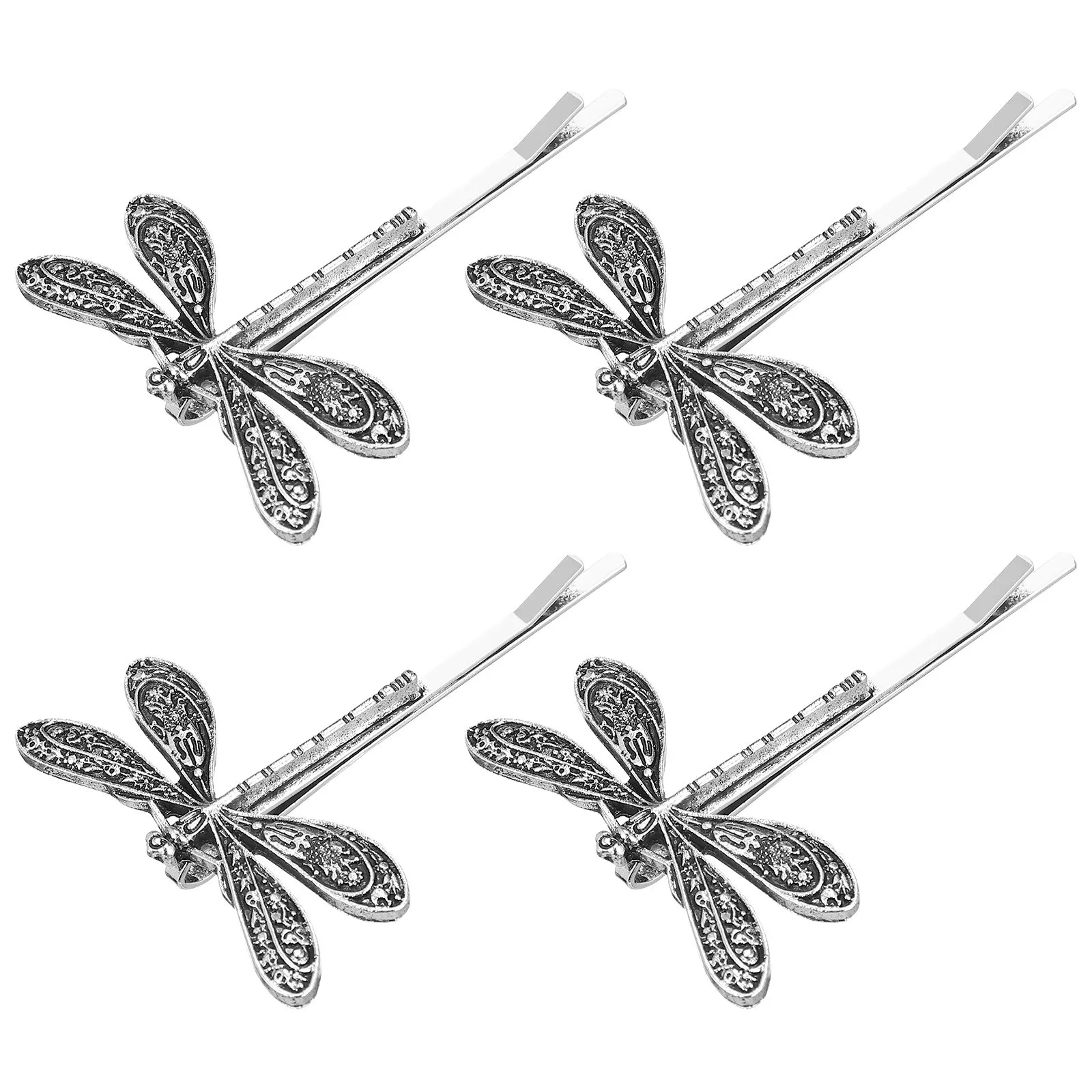 

4pcs Vintage Dragonfly Hair Clips Metal Alloy Rural Style Headdress Barrette Hairpin Hair Accessory Decor for Women